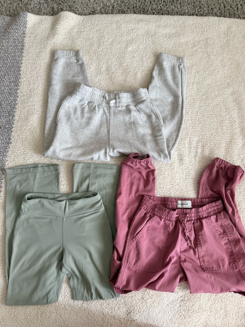 Athleta and Abercrombie kids athletic pants bundle